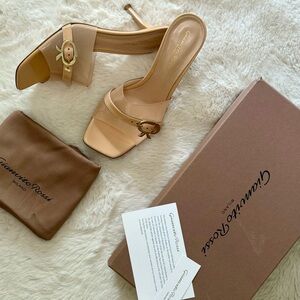 NEW GIANVITO ROSSI BUCKLE SLIPON SANDLES
